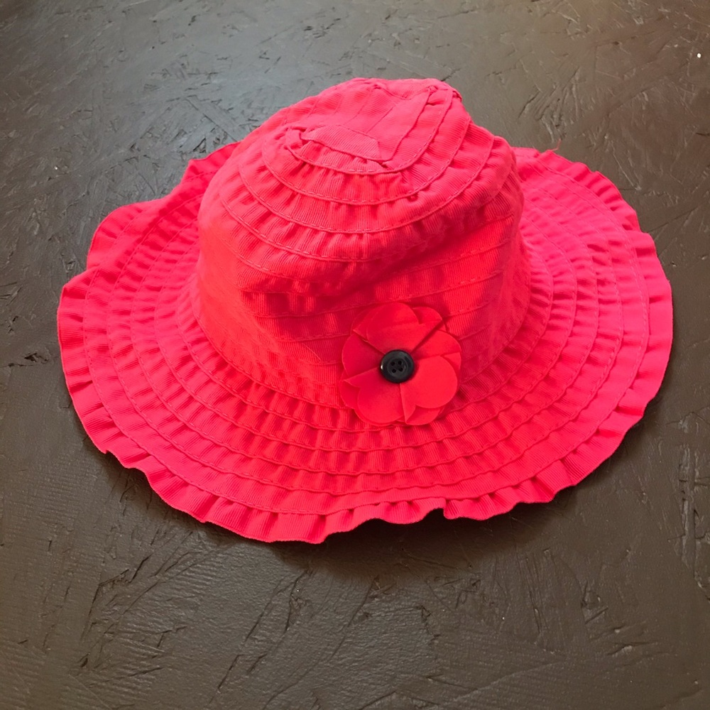 GYMBOREE RED FLOWER SUN HAT 8 AND UP